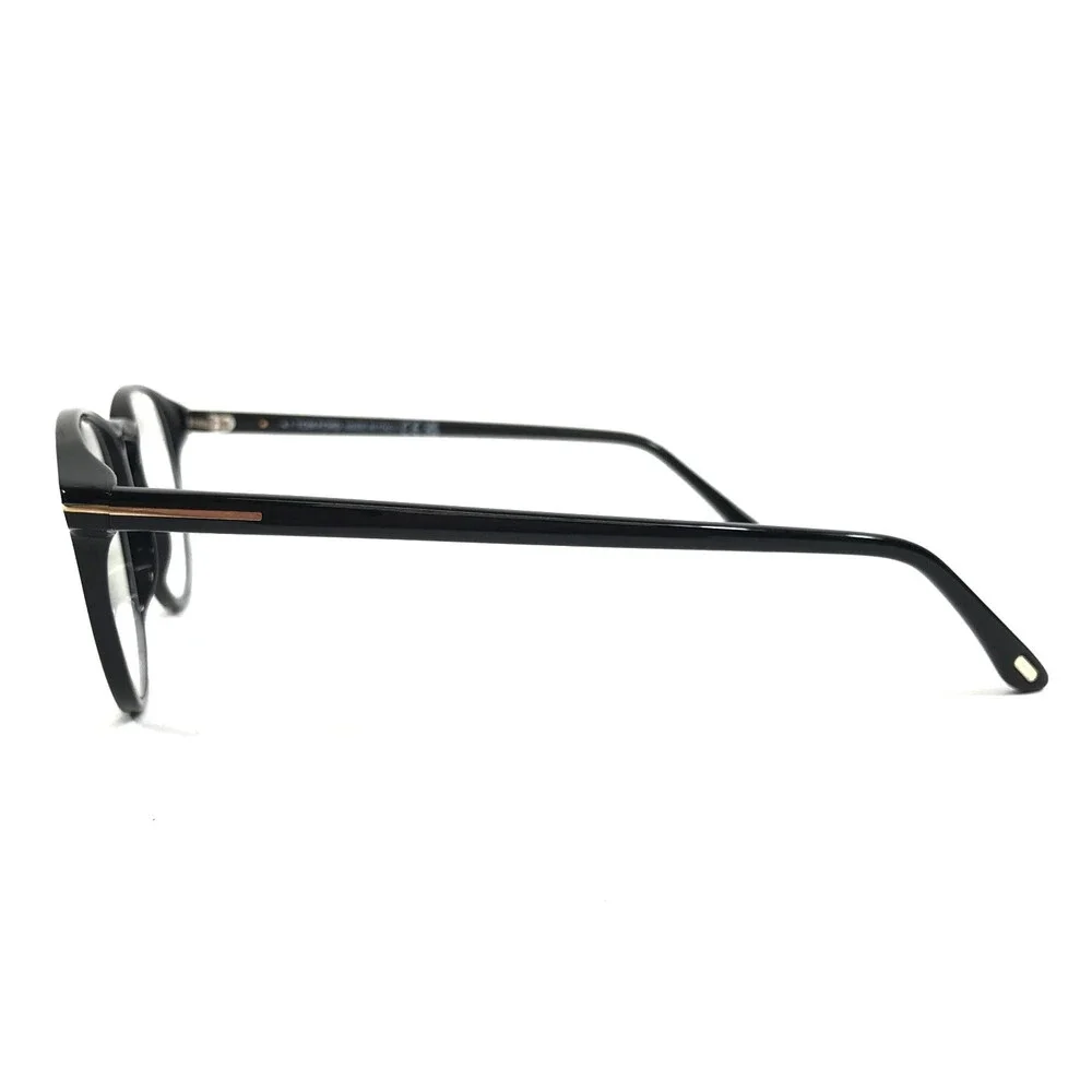 Tom Ford Eyeglasses Frames TF5803-B 001 Shiny Black Round Full Rim 51-19-145